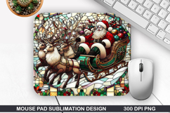 Santa Mouse Pad Sublimation, Christmas Mouse Pad PNG Design Product Image 1