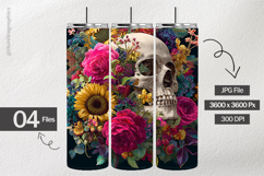 Floral Skull Digital Papers - 04 Variations Product Image 2
