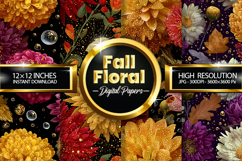 Fall Floral Digital Papers - 04 Variations Product Image 1