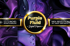 Purple Fluid Digital Papers - 04 Variations Product Image 1