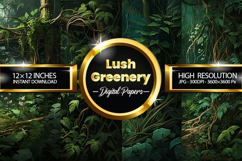 Lush Greenery Digital Papers - 04 Variations Product Image 1