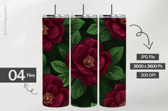 Maroon Piones Digital Papers - 04 Variations Product Image 2