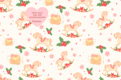 Cute Vintage Christmas Carousel Seamless Pattern Product Image 1
