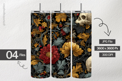 Floral Skull Digital Papers - 04 Variations Product Image 2