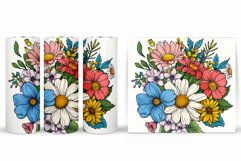 Flowers Tumbler Wrap Design. Sublimation Tumbler Flowers Product Image 2