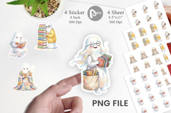 Cozy Bookworm Mom Ghost Sticker Product Image 1