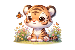 Cute Tiger Clipart - PNG File Product Image 1