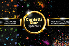 Confettie Star Digital Papers - 04 Variations Product Image 2