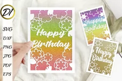 Happy Birthday greeting cards SVG| 3 Birthday Cards svg Product Image 1