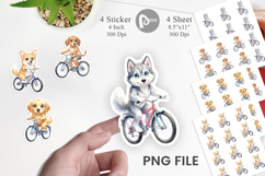 Puppy Eye Dogs on Bicycle Sticker Product Image 1