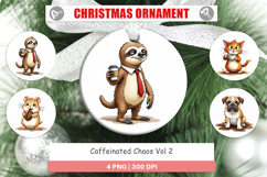 Caffeinated Grumpy Animal Ornament Product Image 1