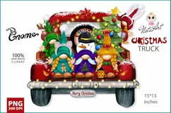 Christmas truck with kids, Christmas carnival gnomes Product Image 1