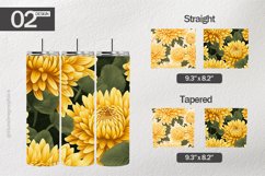 Yellow Chrysanthemum Tumbler Wrap| Tumbler Sublimation Wrap Product Image 1