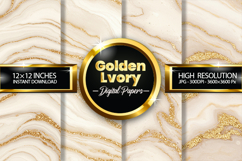 Golden Lvory Digital Papers - 04 Variations Product Image 1
