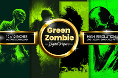 Green Zombie Digital Papers - 04 Variations Product Image 1