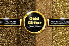 Gold Glitter Digital Papers - 04 Variations Product Image 1