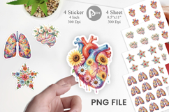 Floral Retro Medical Anatomy Sticker Product Image 1