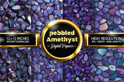 Pebbled Amethyst Digital Papers - 04 Variations Product Image 1
