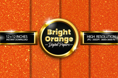 Bright Orange Glitter Digital Papers - 04 Variations Product Image 1