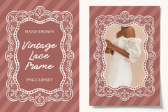 Vintage Lace Frame Background PNG | Wedding Frame Clipart Product Image 1