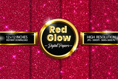 Red Glow Glitter Digital Papers - 04 Variations Product Image 1
