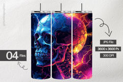 Neon Skull Digital Papers - 04 Variation Product Image 2