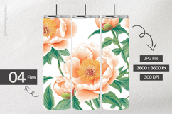 Peach Peonies Digital Papers - 04 Variations Product Image 2