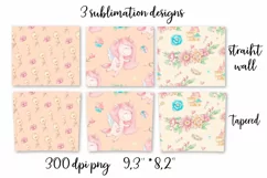 Unicorns sublimation design. Skinny tumbler wrap design Product Image 2