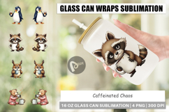 Caffeinated Grumpy Animal Glass Can Product Image 1