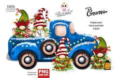 Christmas gnomes Christmas trees on a truck, Gnomes Product Image 1