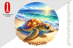Cute Turtle Clipart - PNG File Product Image 2