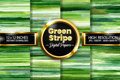 Green Stripe Digital Papers - 04 Variations Product Image 1