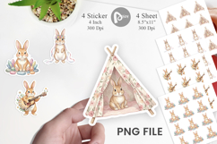 Boho Chic Easter Bunny Sticker Product Image 1