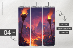 Giant Torches Digital Papers - 04 Variations Product Image 2