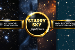 Starry Sky Digital Papers - 04 Variations Product Image 1