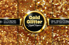 Gold Glitter Digital Papers - 04 Variations Product Image 1
