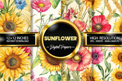 Sunflower Digital Papers - 04 Variations Product Image 1