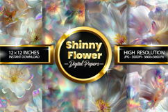 Shinny Flower Digital Papers - 04 Variations Product Image 1