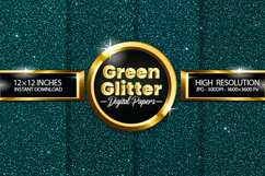 Green Glitter Digital Papers - 04 Variations Product Image 1