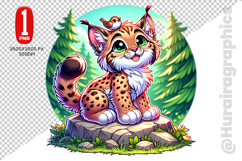 Cute Lynx Clipart - PNG File Product Image 1
