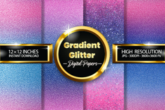Gradient Glitter Digital Papers - 04 Variations Product Image 1