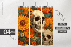 Flower Skull Digital Papers - 04 Variations Product Image 2