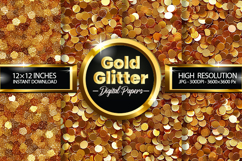 Gold Glitter Digital Papers - 04 Variations Product Image 1