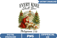 Every Knee Shall Bow Sublimation, Christmas Png Product Image 1