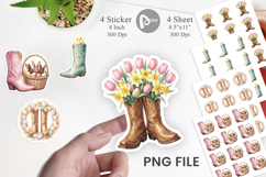 Western Easter Cowboy Boots Sticker Product Image 1