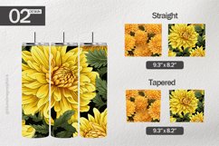 Yellow Chrysanthemum Tumbler Wrap| Tumbler Sublimation Wrap Product Image 1