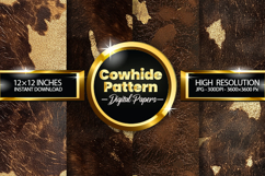 Cowhide Pattern Digital Papers - 04 Variations Product Image 1
