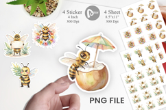 Grumpy Tropical Bee Sticker Product Image 1