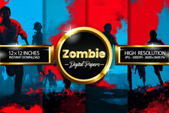 Creepy Zombie Digital Papers - 04 Variations Product Image 1