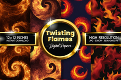Twisting Flames Digital Papers - 04 Variations Product Image 1